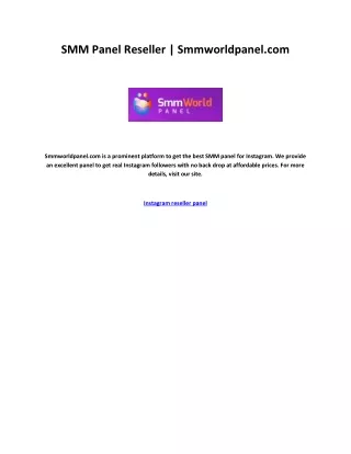 Instagram reseller panel