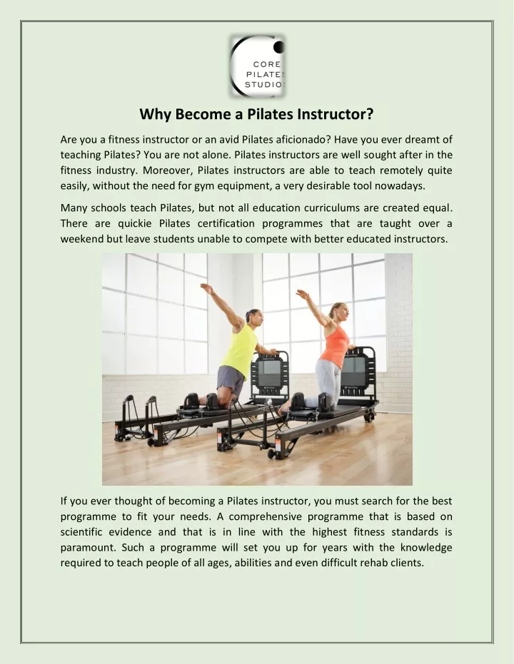 why become a pilates instructor