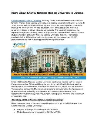 Know About Kharkiv National Medical University in Ukraine