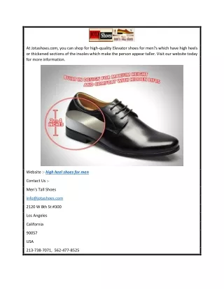 high heel shoes for men  Jotashoes.com