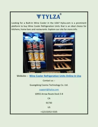 Wine Cooler Refrigeration Units Online in Usa | Itylza.com