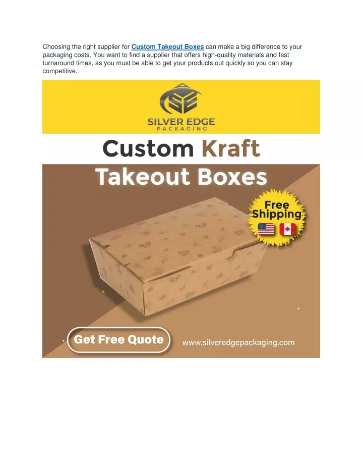 choosing the right supplier for custom takeout