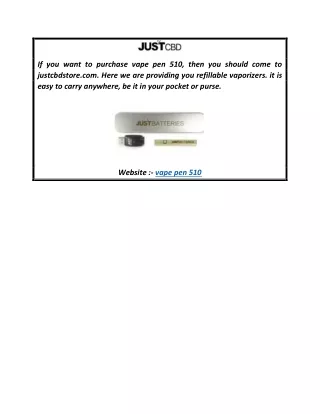 Vape pen 510  Justcbdstore.com