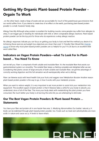 getting my organic plant based protein powder