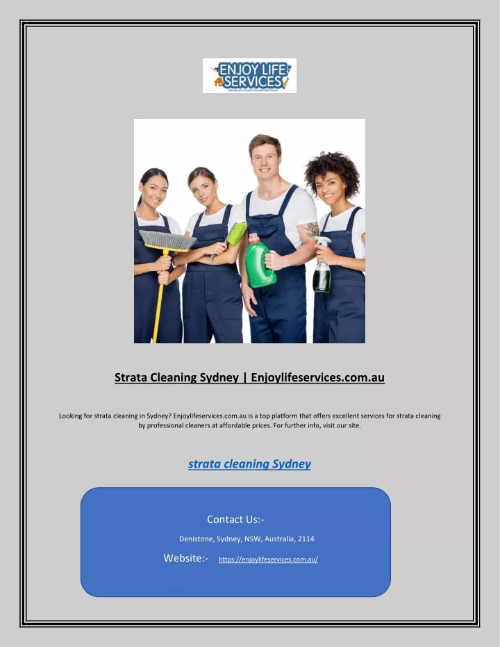 strata cleaning sydney enjoylifeservices com au