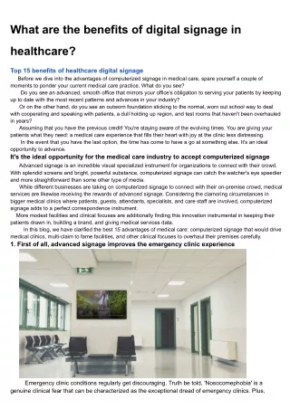 what are the benefits of digital signage in