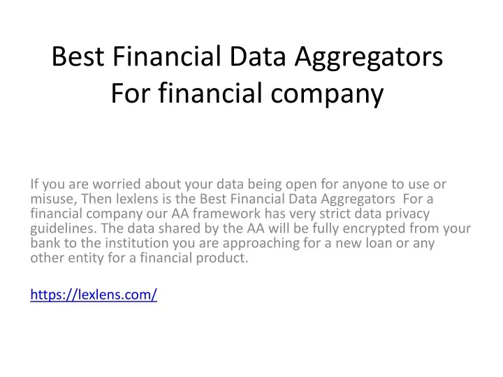 best financial data aggregators for financial company