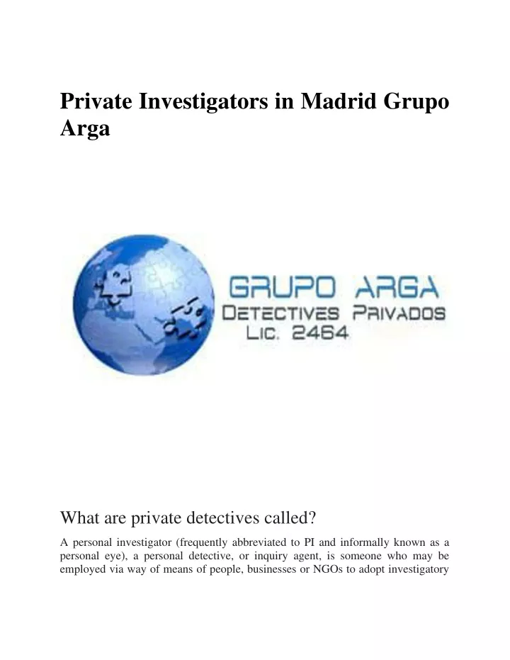 private investigators in madrid grupo arga