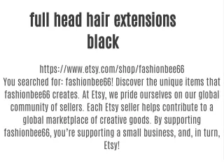 full head hair extensions black