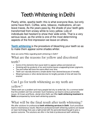 Teeth Whitening in Delhi - Crownandroots