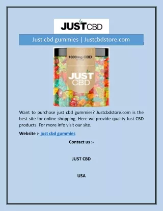 Just cbd gummies | Justcbdstore.com
