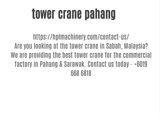 tower crane pahang