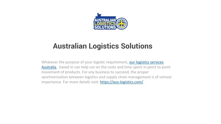 australian logistics solutions