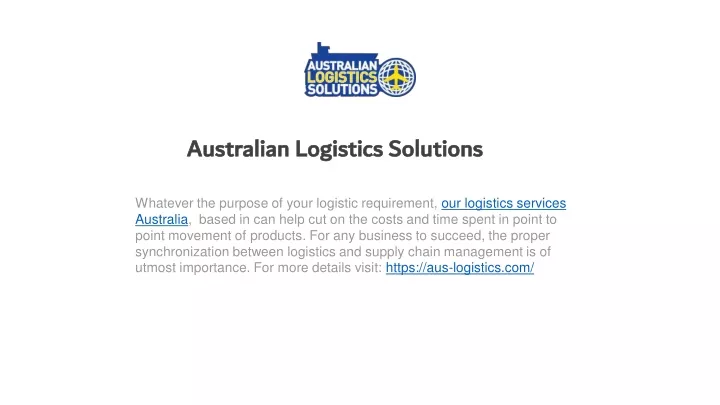 australian logistics solutions