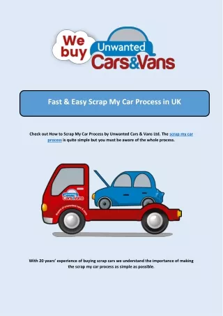 Fast & Easy Scrap My Car Process in UK
