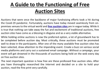 Free Auction Sites
