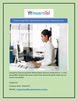 Outsourcing Office Administration Services | Ameeratel.com