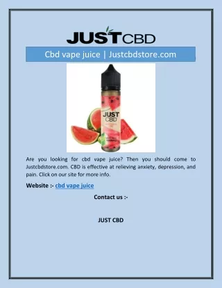 Cbd vape juice | Justcbdstore.com