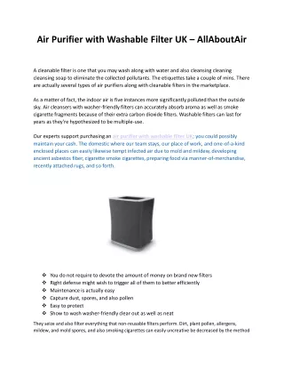 air purifier with washable filter uk allaboutair