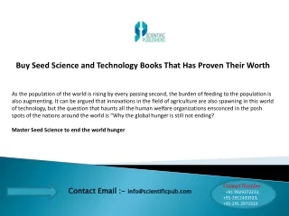 Buy Seed Science and Technology Book