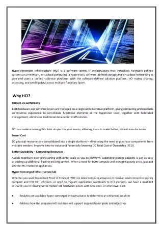 hyper converged infrastructure hci is a software