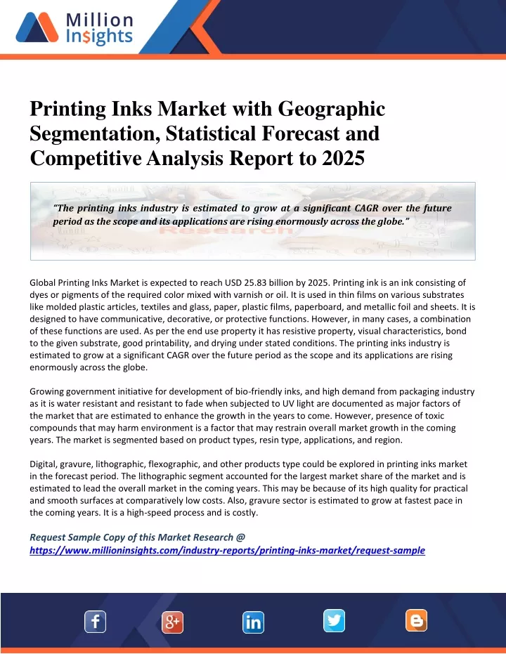 printing inks market with geographic segmentation