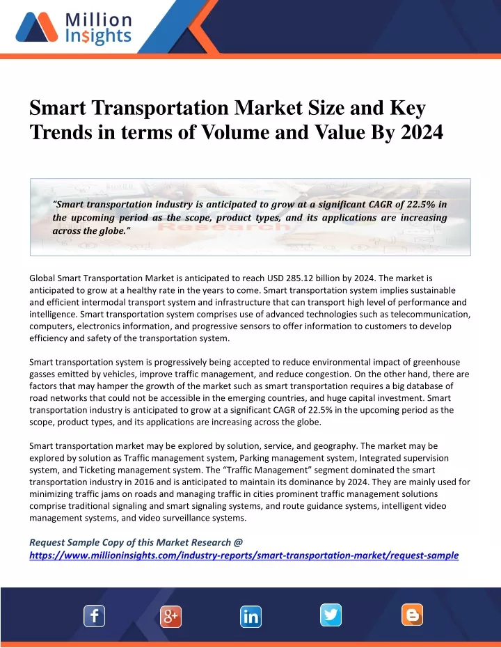 smart transportation market size and key trends