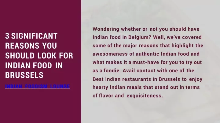 3 significant reasons you should look for indian food in