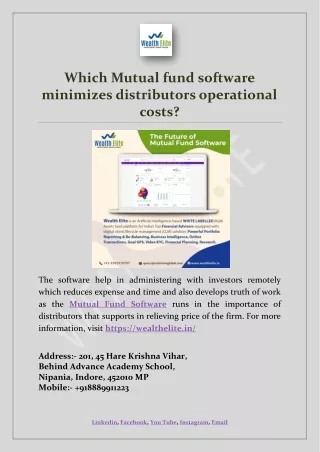 which mutual fund software minimizes distributors
