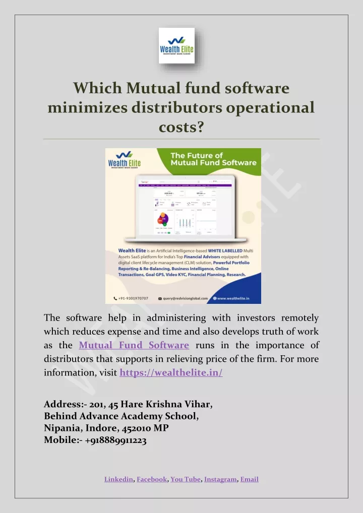 which mutual fund software minimizes distributors