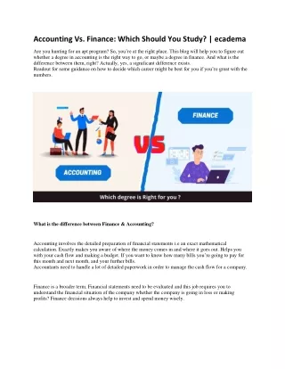 accounting vs finance which should you study