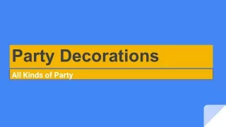 party decorations