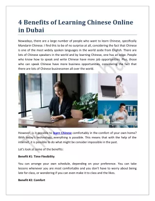 4 Benefits of Learning Chinese Online in Dubai
