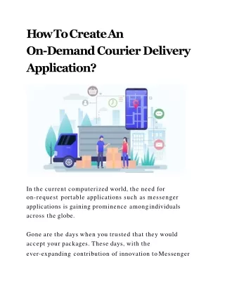 How To Create An On-Demand Courier Delivery Application?