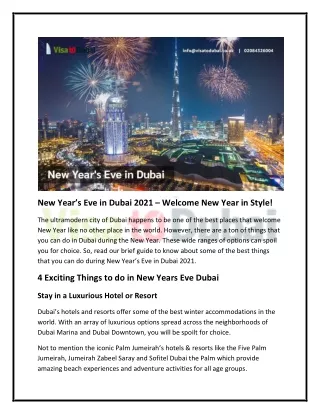 Interesting Ways to Celebrate New Year’s Eve in Dubai 2021