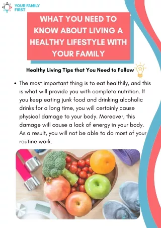 What You Need to Know About Living a Healthy Lifestyle with Your Family