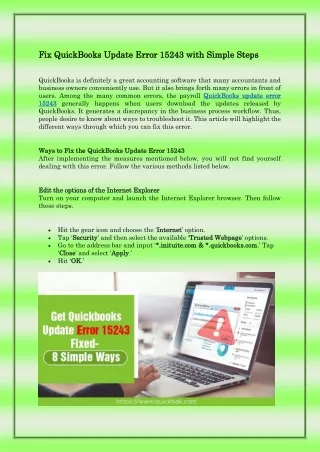fix fix quickbooks update error 15243 quickbooks