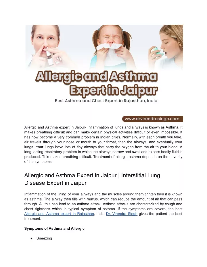 allergic and asthma expert in jaipur inflammation