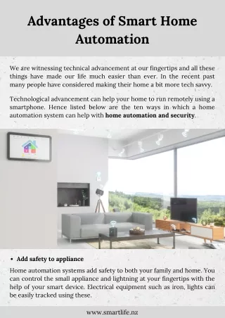 Advantages of Smart Home Automation