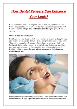 how dental veneers can enhance your look