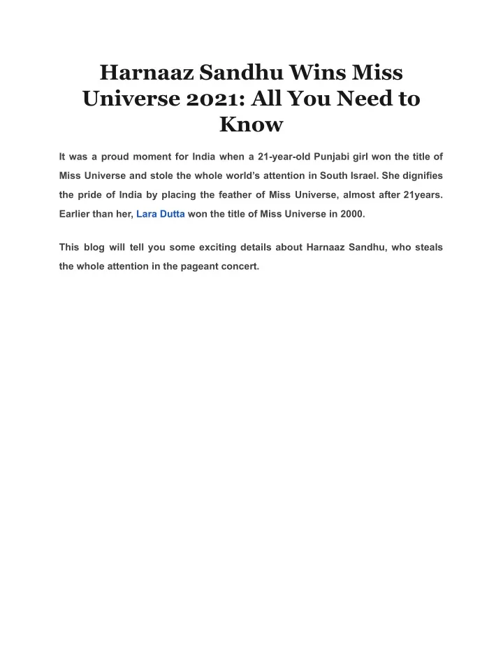harnaaz sandhu wins miss universe 2021