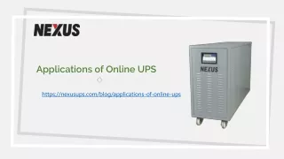 applications of online ups