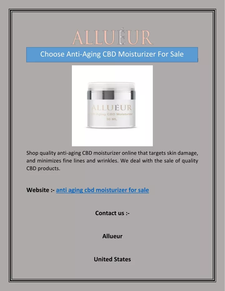 choose anti aging cbd moisturizer for sale