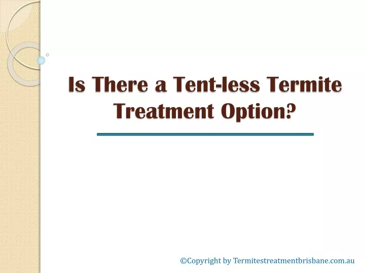 is there a tent less termite treatment option