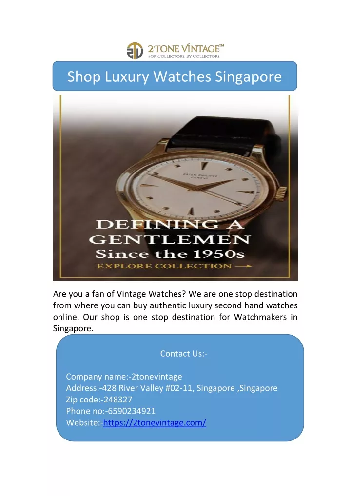 shop luxury watches singapore