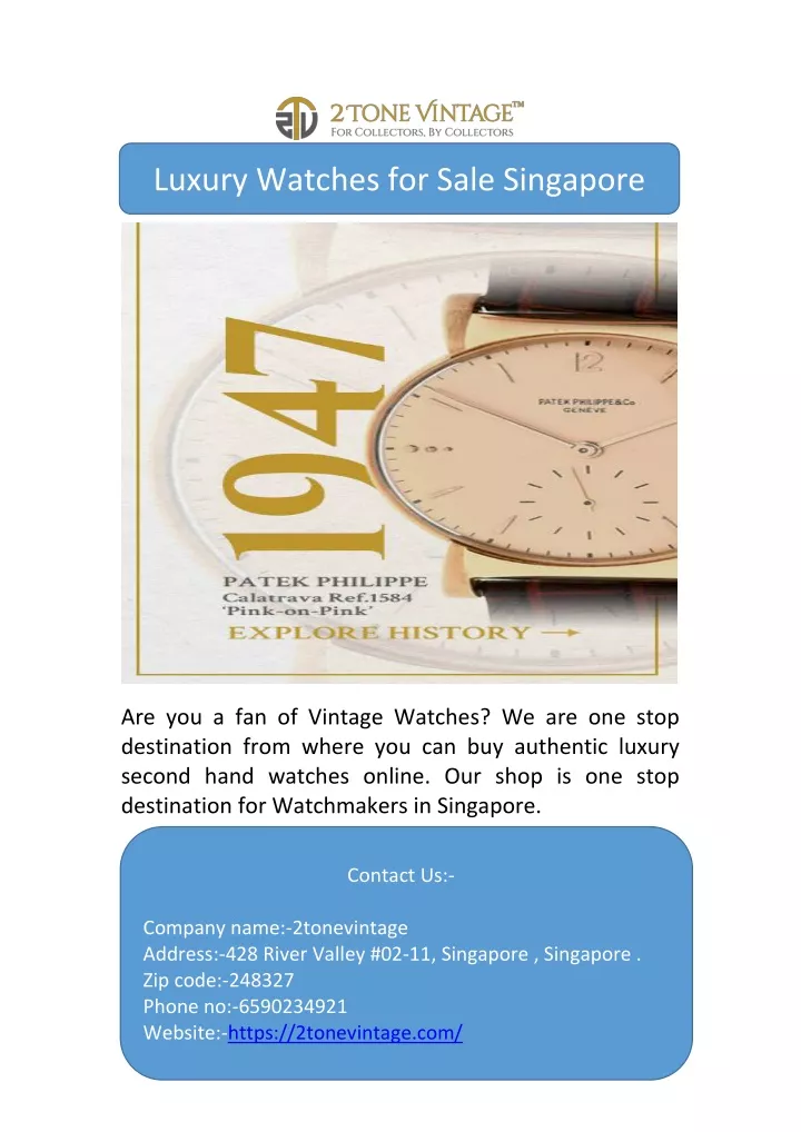 luxury watches for sale singapore