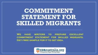COMMITMENT STATEMENT FOR SKILLED MIGRANTS