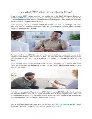 how virtual emdr at home is a great option for you
