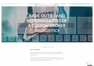 Basic Duties and Responsibilities of a Custom Broker in Logistics
