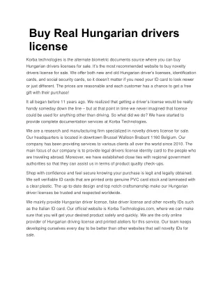 Hungarian drivers license